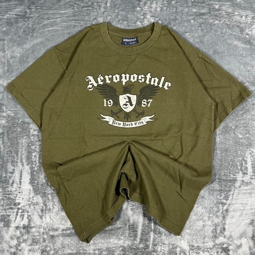 Y2K Aeropostale New York City Green Graphic T-Shirt - size large